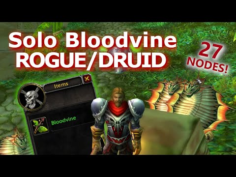 Rogue/Druid solo Bloodvine - 27 nodes! - ZG farm WoW Classic Phase 4