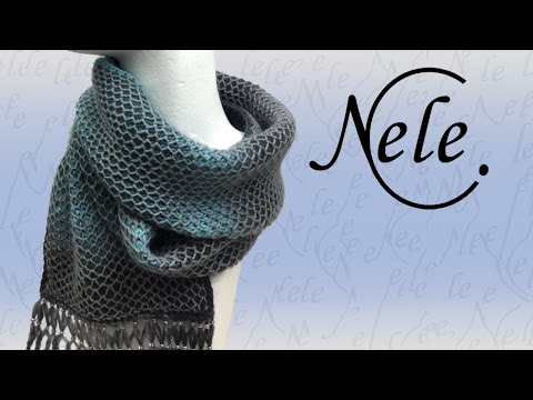 Schal stricken, 2 farbiges Waffelpatent mit tiefer gestochenen Maschen a la Nele , DIY by NeleC.