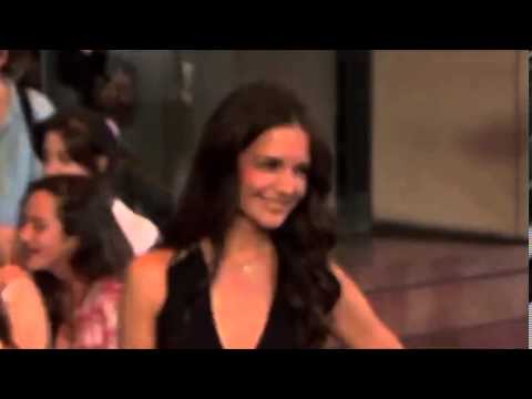 Katie Holmes poses for giant fan photo at movie premiere