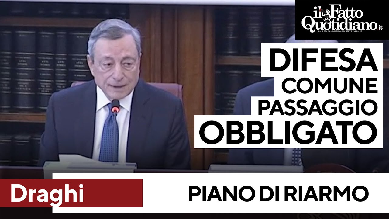 Draghi: "La difesa comune è un passaggio obbligato. Un bene per l'industria"