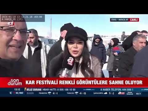 AKINCILAR KAR FESTİVALİ(SNOWFEST) 2 A HABER'DE 1.KISIM@Ahaber #sondakika#sivas #akıncılar#karyağışı 