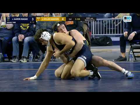 Highlights: Michigan's Dylan Ragusin vs. Penn State's Aaron Nagao | 133 LBS |  Big Ten Wrestling