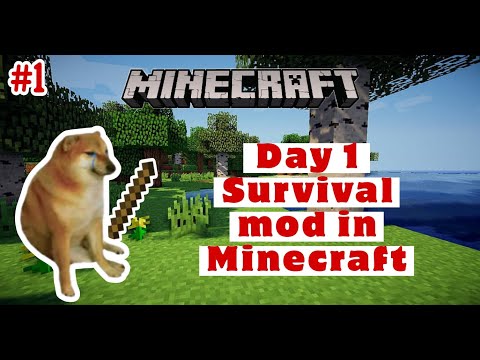 MrShark - Day 1 of survival mode in Minecraft | My first time playing Minecraft survival mode.
