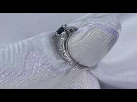 Platinum blue Ceylon sapphire ring video 2887 by Sapphire Ring Co.