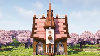 【マインクラフト】桜の家の作り方【マイクラ建築】