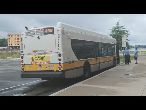 Riding MBTA route 455 inbound to Wonderland (announcements only)