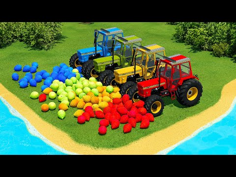 LOAD AND TRANSPORT BEEHIVES WITH POLICE FIAT TRACTORS - Farming Simulator 22