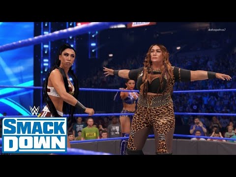 WWE 2K22 SMACKDOWN INDI HARTWELL & XIA LI VS NIA JAX & TAMINA