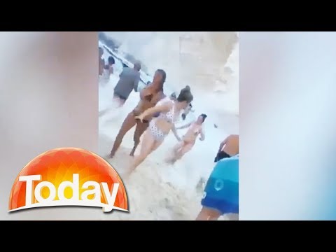 Cliff collapse on popular beach in Greece