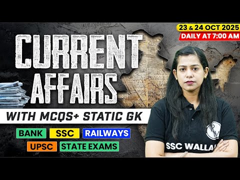 Current Affairs Today | 23 & 24 October Current Affairs 2025 | Daily Current Affairs | By Krati Mam