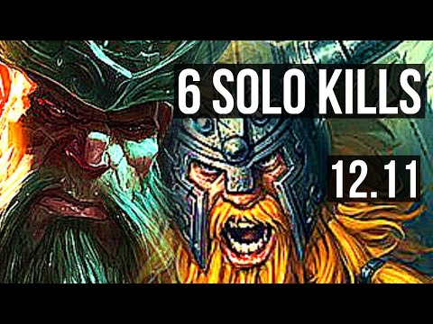 GP vs OLAF (TOP) | 6 solo kills, 1.5M mastery, 600+ games, 14/4/8 | EUW Diamond | 12.11