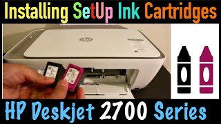 Installing Setup Ink Cartridges in HP Deskjet 2700 All-In-One Printer !!