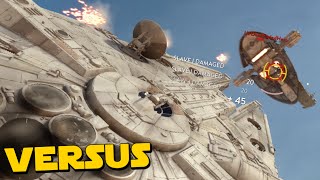 Star Wars Battlefront Gameplay - Millennium Falcon VS Slave 1! - Fighter Squadron