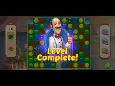 HomeScapes level 521, 522, 523, 524, 525, 526, 527, 529, 530. No boosters