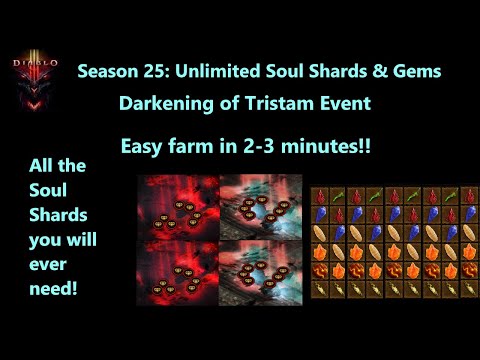 Diablo 3: Season 25-  Soul Shard & Gem Farming - Darkening of Tristam Event!