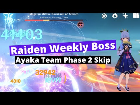 Raiden Weekly Boss (Raiden no Inazuma Tono) Phase 2 skipped| Ayaka Melt Team [Genshin Impact]