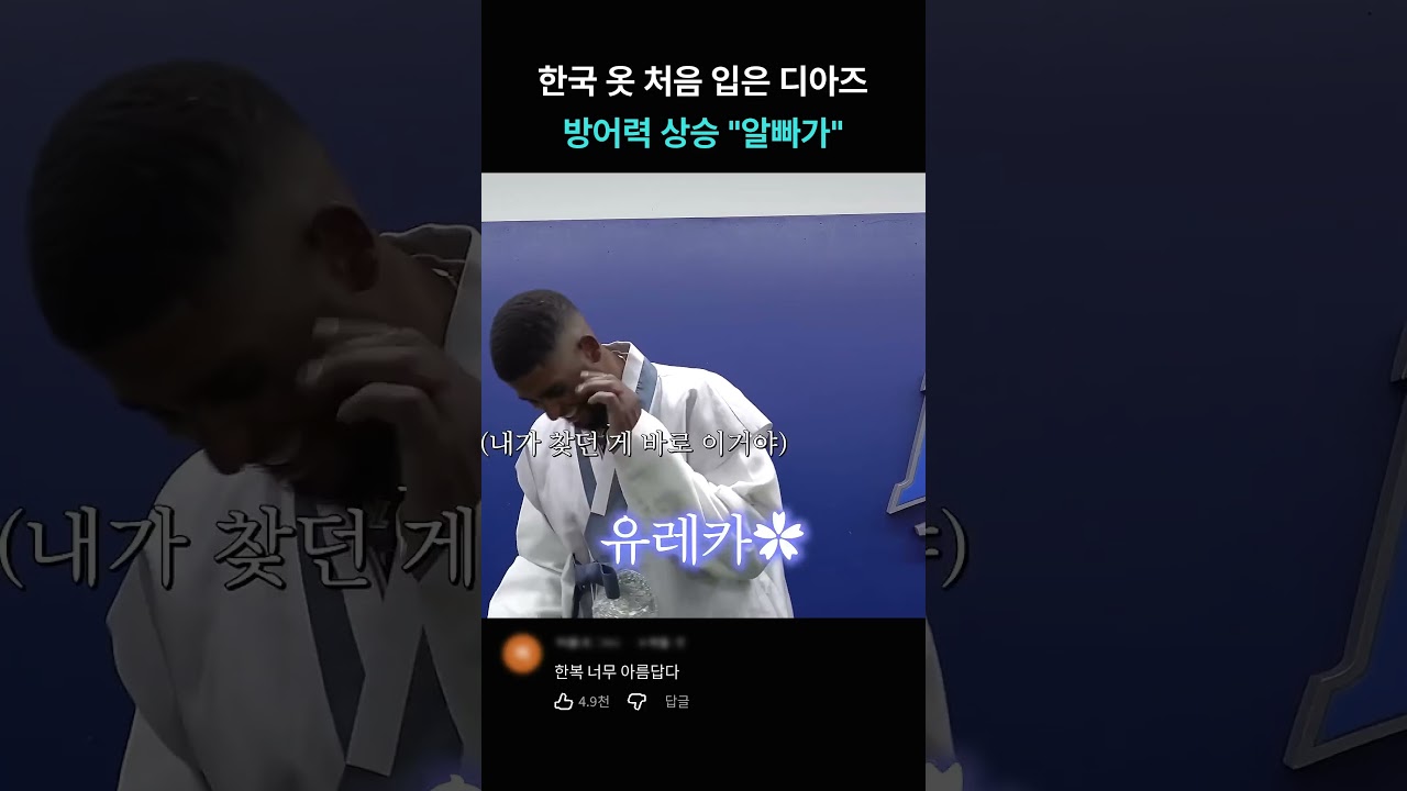 한국 옷 처음 입은 디아즈 방어력 상승 알빠가