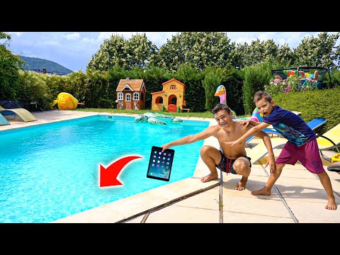 PRANK - Néo jette l'iPad de Swan dans la piscine !