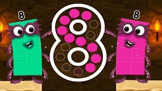 Numberblocks Numbers - Meet the Numbers 8 Golden Treasure - Educational Kids Games