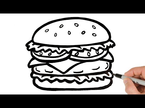 How to Draw Burger | Step-by-Step Tutorial!