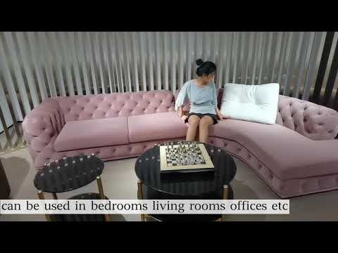 Luxury modern design fabric velvet pink 7 seater sofa set furniture living room sofas
