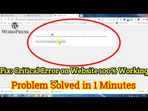 There has been a critical error on your website. Fix in 1 Minutes WordPress error solution