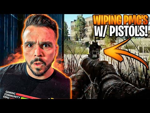 WIPING PMC TEAMS ONLY USING A PISTOL! Escape From Tarkov Customs