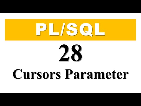 PL/SQL tutorial 28: Cursor Parameter In Oracle Database By Manish Sharma