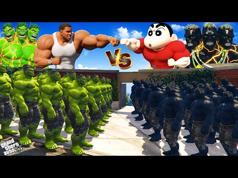 Franklin Green Hulk Green Gang Vs Shinchan Black Hulk Black Gang In GTA 5