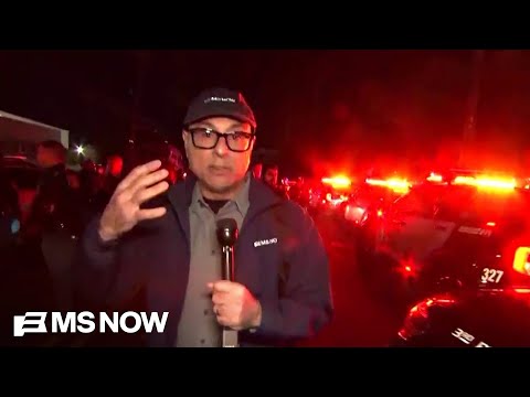 Ali Velshi escorted away by police as he reports on protest outside NJ ICE facility