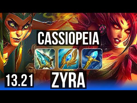 CASSIOPEIA vs ZYRA (MID) | Comeback, 1.6M mastery, 700+ games | KR Diamond | 13.21