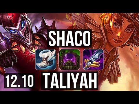 SHACO vs TALIYAH (JNG) | Rank 1 Shaco, 6/2/12, Dominating | EUW Challenger | 12.10
