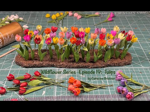 Miniature Tulips a DIY easy project in 1:12 scale using copy paper & floral wire for display
