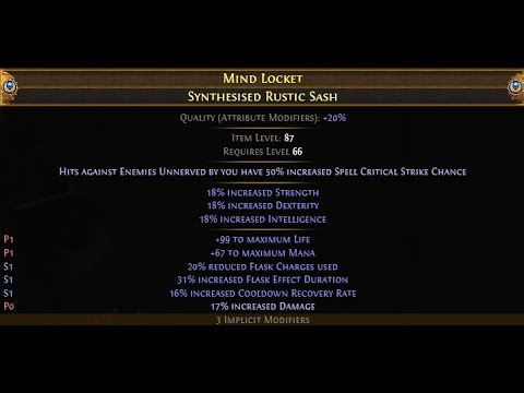 moments before finishing the triple T1 attribute implicits omni wardloop belt 3.20 Sanctum