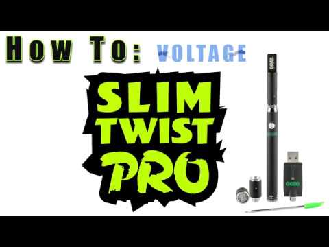 Part of a video titled Ooze Pen Voltage Instructions Slim Twist Pro 101 - YouTube