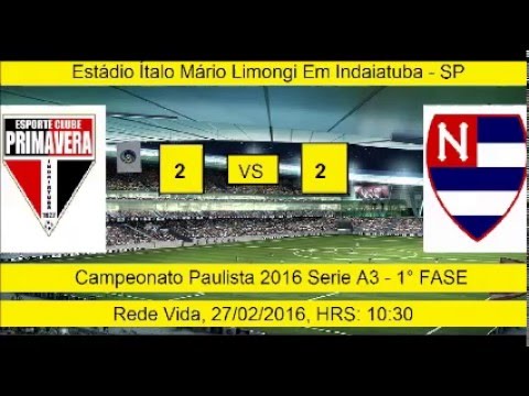 Campeonato Paulista 2016 Serie A3 Primavera de Indaiatuba 2 x 2 Nacional