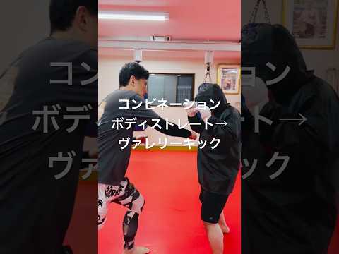 [キックボクシング　格闘技　テクニック] コンビネーション！　ボディストレート→ヴァレリーキック　#キックボクシング #格闘技 #テクニック