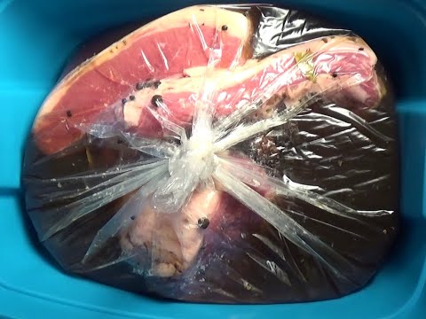 Homemade Corned Beef (with spices prepared in cast...