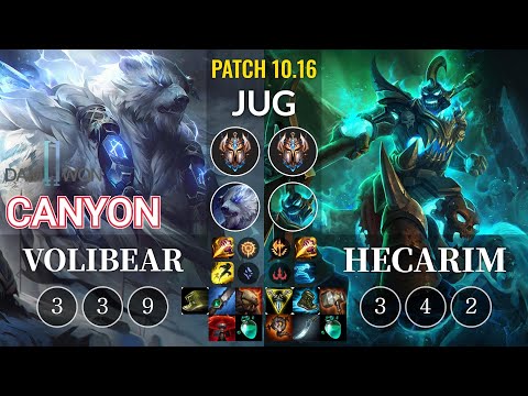 DWG Canyon Volibear vs Hecarim Jungle - KR Patch 10.16
