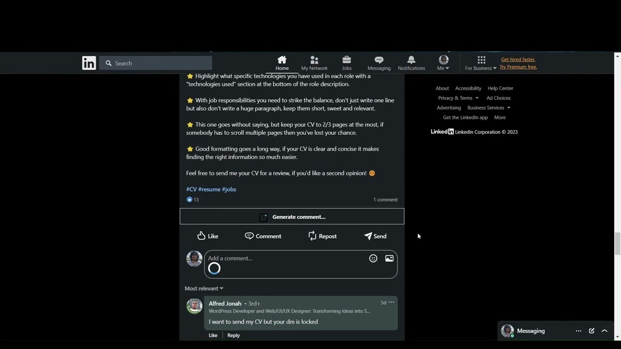 LinkedIn Comment Generator Demo