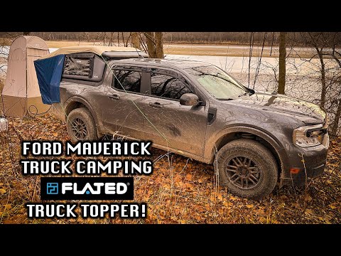 FORD MAVERICK TRUCK CAMPING with the FLATED TRUCK TOPPER! Use code REVIVE for 10% off!