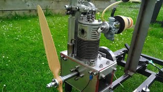 Homemade 55cc Engine - 18 inch Propeller first test
