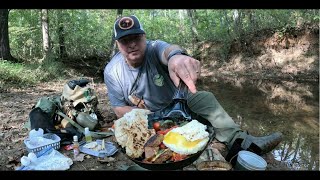 Alabama Outdoorsman Woodsman Bushcraft Cooking on the Creek Bank Swiss Army Mess Kit Pouched EGGS