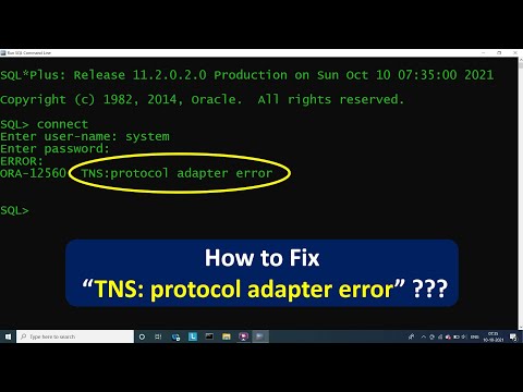 TNS protocol adapter error in oracle database | Learn Coding