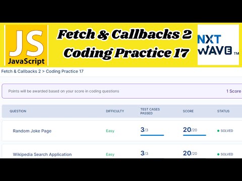 Fetch Callbacks 2 Coding Practice 17 Javascript Nxtwave Ccbp