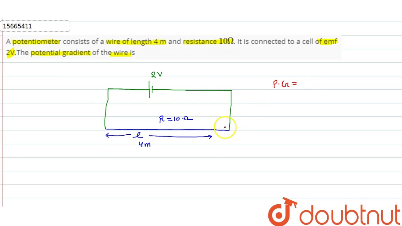 Watch video A potentiometer consists of a wire of length 4 m and resistance `10Omega`. It is connected to a Now A potentiometer consists of a wire of length 4 m and resistance `10Omega`. It is connected to a