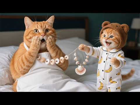 Mama Cat Loves Jewelry but Can’t Afford Any—Ginger Kitten Makes Her a Priceless Necklace 💎🐾