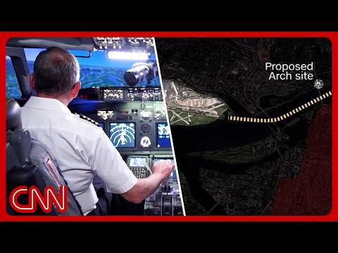 See how pilots would navigate around Trump's arch