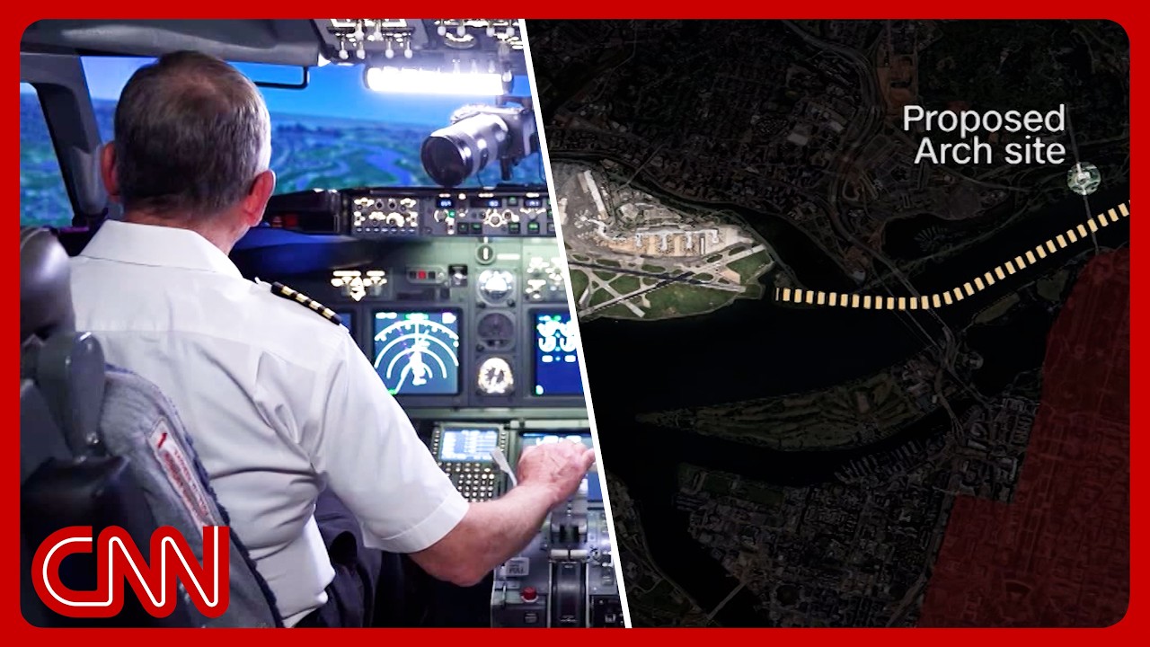 See how pilots would navigate around Trump's arch