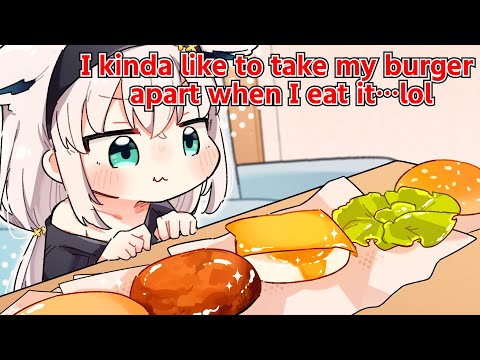 【Animated Hololive/Eng sub】Fubu's Totally Unique Way of Eating Burgers【Fubuki Shirakami】